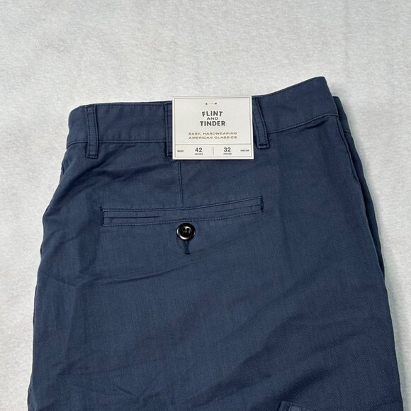 Flint and Tinder 365 Mens 42x32 Navy Blue Pants Casual Chinos Straight Leg - Picture 3 of 16